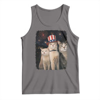 Patriotic Smoking Cat Tank Top Funny American Cat Lover 4th of July
