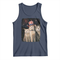Patriotic Smoking Cat Tank Top Funny American Cat Lover 4th of July