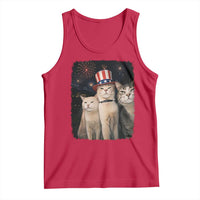 Patriotic Smoking Cat Tank Top Funny American Cat Lover 4th of July