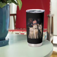 Patriotic Smoking Cat Tumbler Cup Funny American Cat Lover 4th of July
