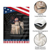 Smoking Cat Patriotic Garden Flag Funny American Cat Lover 4th of July
