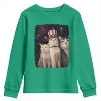 Patriotic Smoking Cat Youth Sweatshirt Funny American Cat Lover 4th of July
