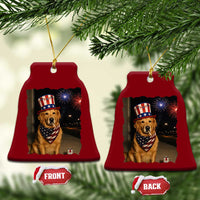 Patriotic Smoking Golden Retriever Ceramic Ornament Funny Dog Lover Dad 4th Of July