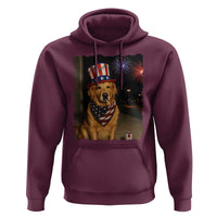 Patriotic Smoking Golden Retriever Hoodie Funny Dog Lover Dad 4th Of July