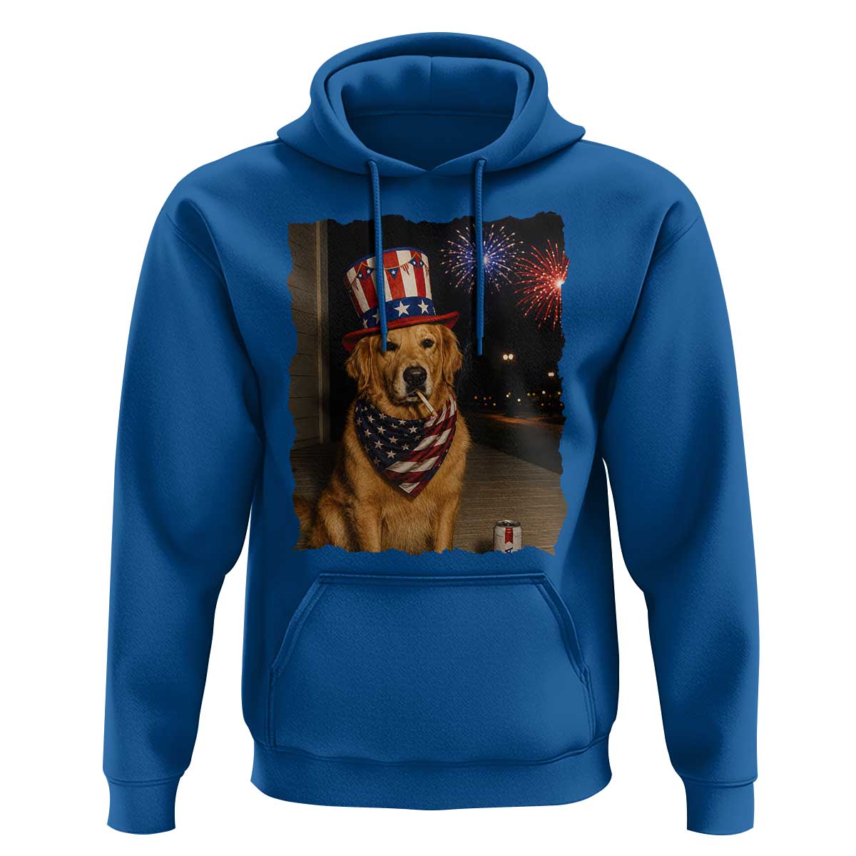 Patriotic Smoking Golden Retriever Hoodie Funny Dog Lover Dad 4th Of July