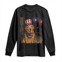 Patriotic Smoking Golden Retriever Long Sleeve Shirt Funny Dog Lover Dad 4th Of July