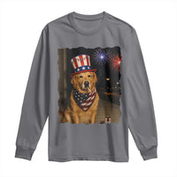 Patriotic Smoking Golden Retriever Long Sleeve Shirt Funny Dog Lover Dad 4th Of July
