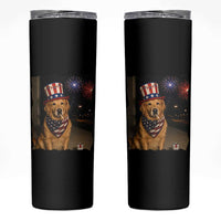 Patriotic Smoking Golden Retriever Skinny Tumbler Funny Dog Lover Dad 4th Of July