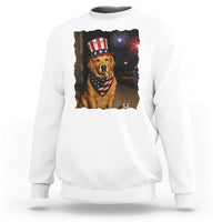 Patriotic Smoking Golden Retriever Sweatshirt Funny Dog Lover Dad 4th Of July
