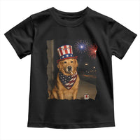 Patriotic Smoking Golden Retriever Toddler T Shirt Funny Dog Lover Dad 4th Of July