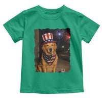 Patriotic Smoking Golden Retriever Toddler T Shirt Funny Dog Lover Dad 4th Of July