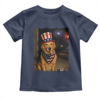 Patriotic Smoking Golden Retriever Toddler T Shirt Funny Dog Lover Dad 4th Of July