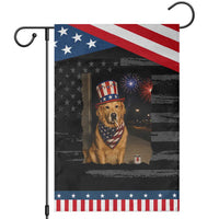 Smoking Golden Retriever Patriotic Garden Flag Funny Dog Lover Dad 4th Of July
