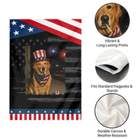 Smoking Golden Retriever Patriotic Garden Flag Funny Dog Lover Dad 4th Of July