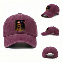 Patriotic Smoking Golden Retriever Washed Cotton Baseball Cap Funny Dog Lover Dad 4th Of July