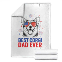Best Corgi Dad Ever Throw Blanket Funny Dog Lover Dad 4th Of July