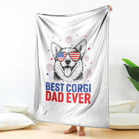 Best Corgi Dad Ever Throw Blanket Funny Dog Lover Dad 4th Of July