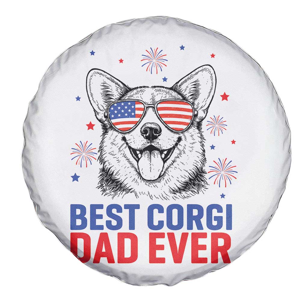 Best Corgi Dad Ever Spare Tire Cover Funny Dog Lover Dad 4th Of July
