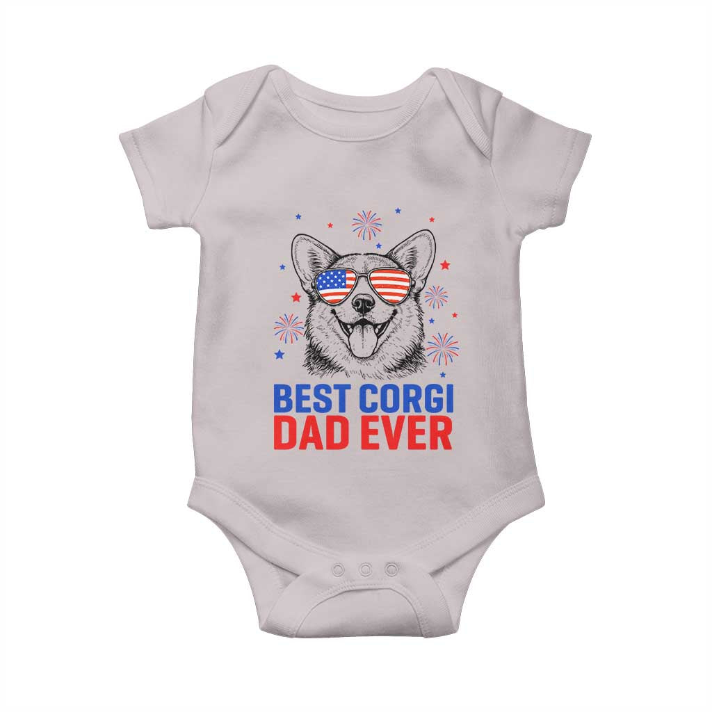 Best Corgi Dad Ever Baby Onesie Funny Dog Lover Dad 4th Of July