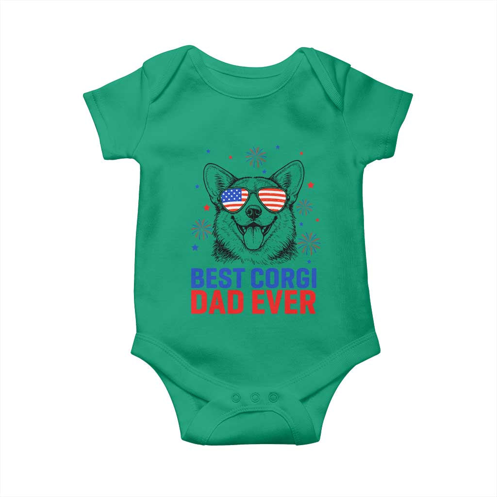 Best Corgi Dad Ever Baby Onesie Funny Dog Lover Dad 4th Of July
