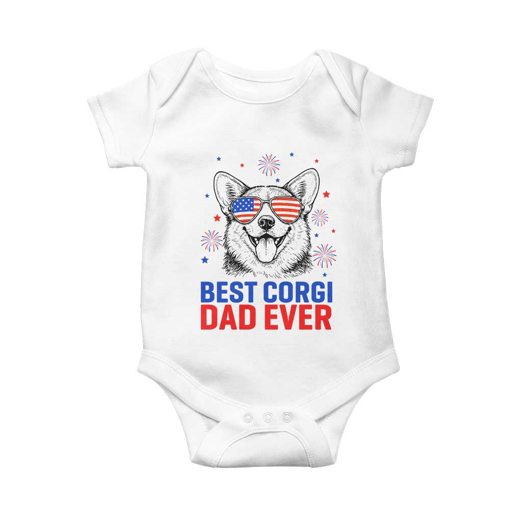 Best Corgi Dad Ever Baby Onesie Funny Dog Lover Dad 4th Of July