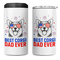 Best Corgi Dad Ever 4 in 1 Can Cooler Tumbler Funny Dog Lover Dad 4th Of July