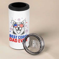 Best Corgi Dad Ever 4 in 1 Can Cooler Tumbler Funny Dog Lover Dad 4th Of July