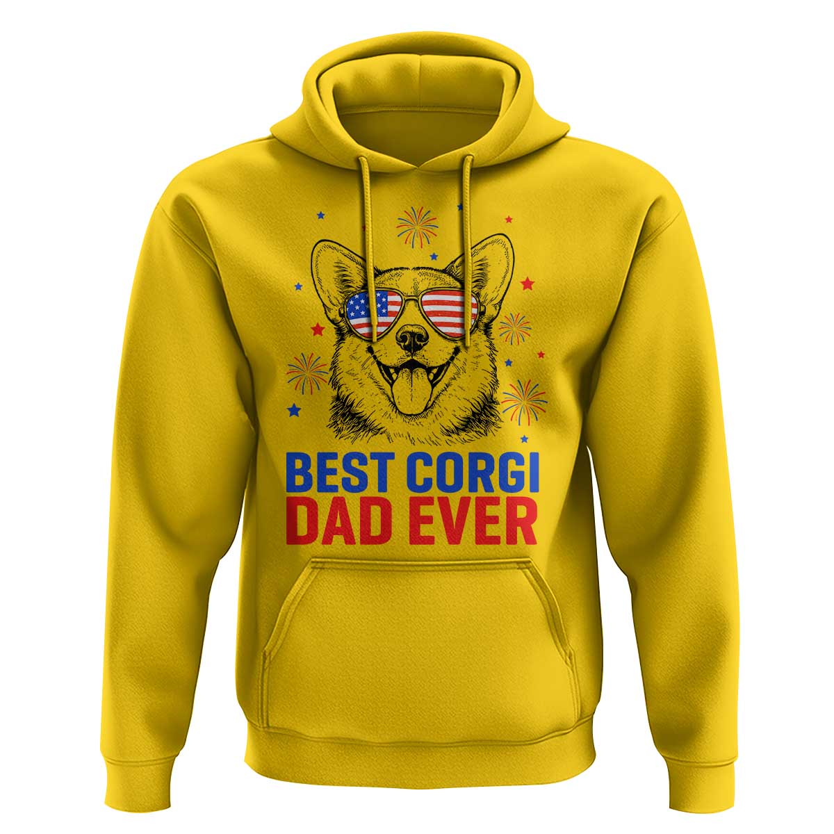 Best Corgi Dad Ever Hoodie Funny Dog Lover Dad 4th Of July