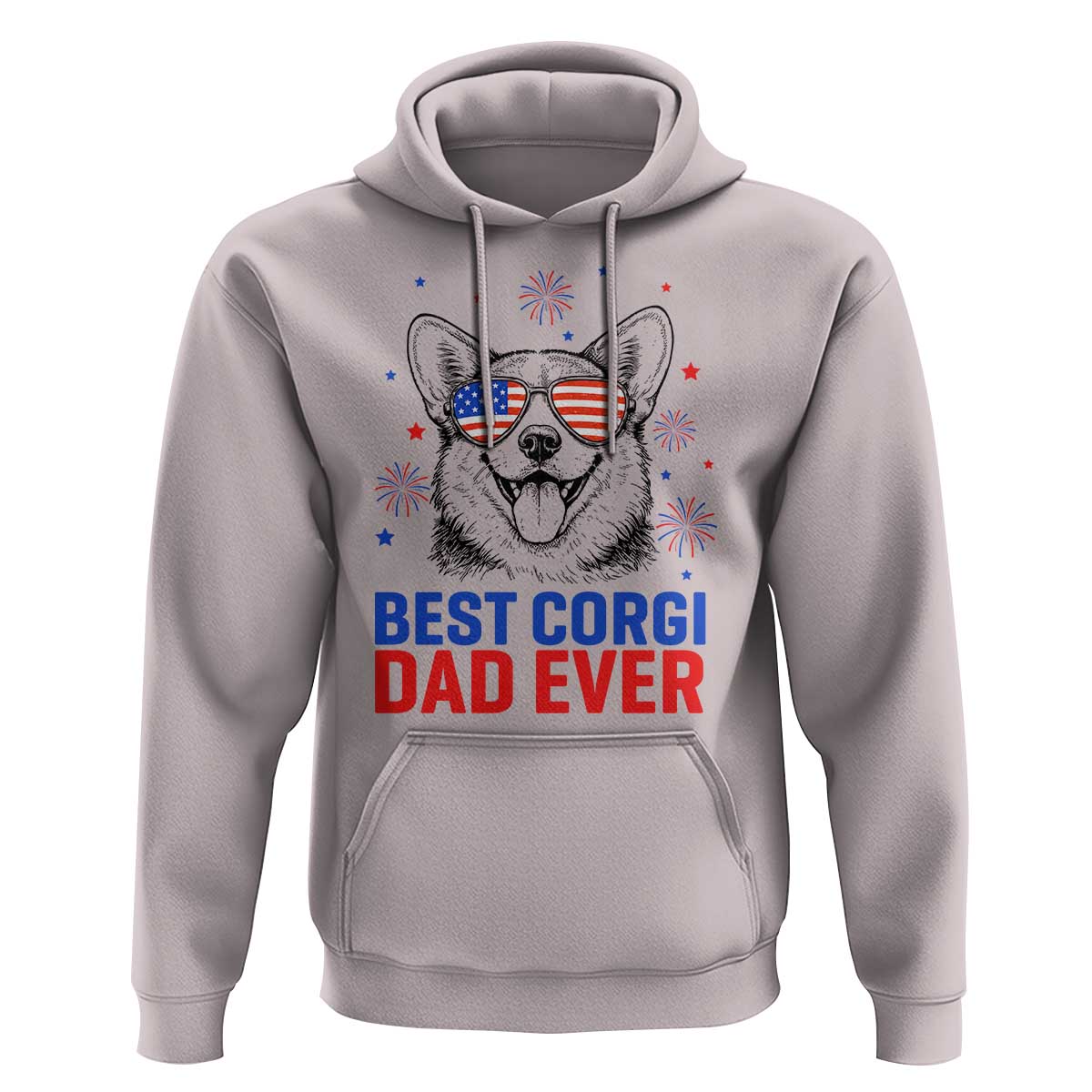 Best Corgi Dad Ever Hoodie Funny Dog Lover Dad 4th Of July