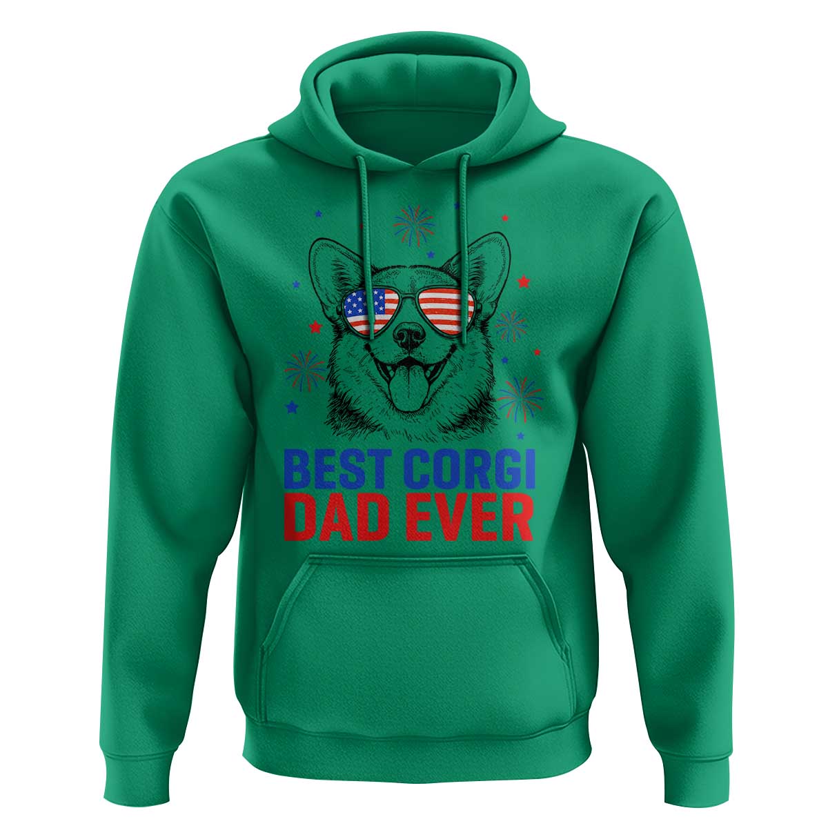 Best Corgi Dad Ever Hoodie Funny Dog Lover Dad 4th Of July
