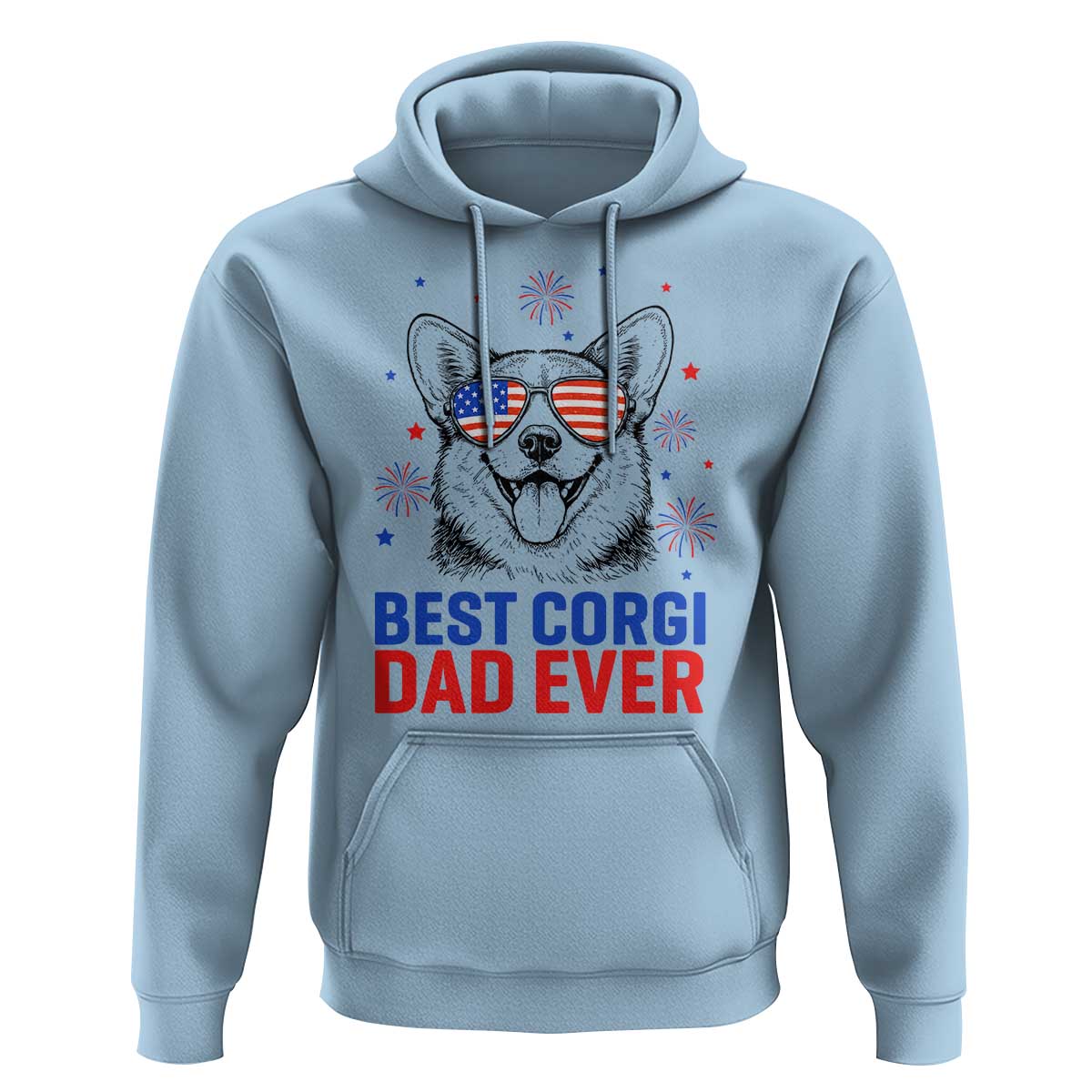 Best Corgi Dad Ever Hoodie Funny Dog Lover Dad 4th Of July