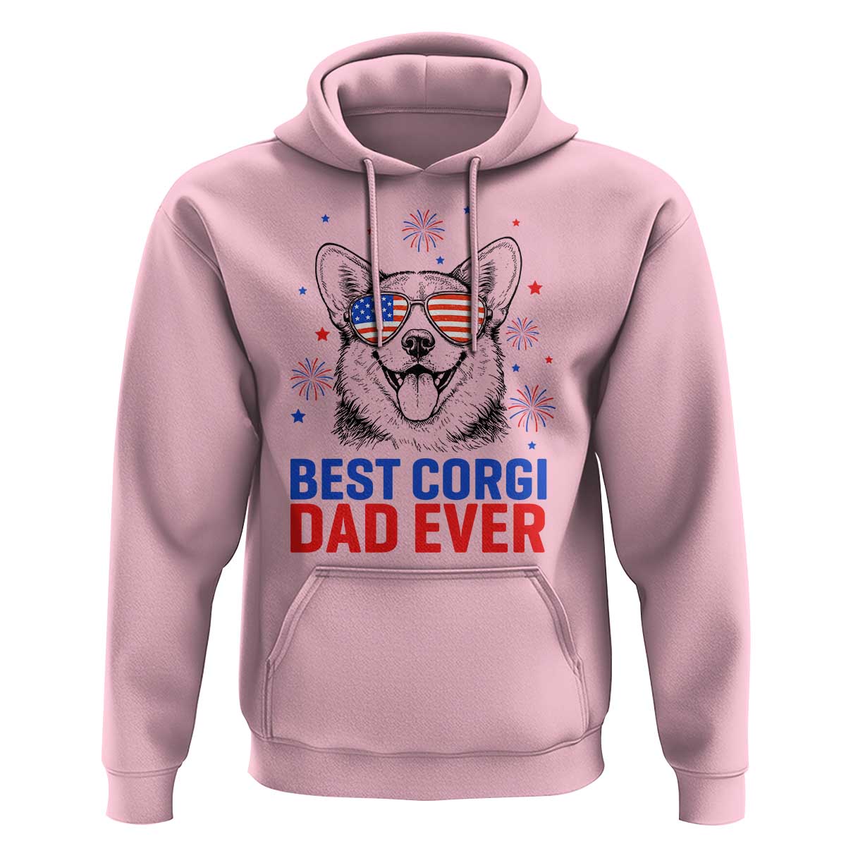 Best Corgi Dad Ever Hoodie Funny Dog Lover Dad 4th Of July