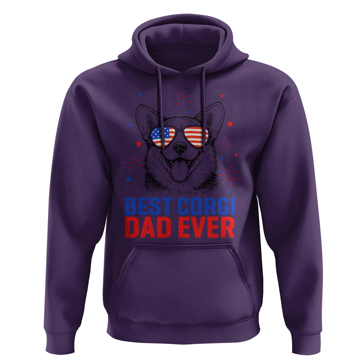 Best Corgi Dad Ever Hoodie Funny Dog Lover Dad 4th Of July