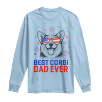 Best Corgi Dad Ever Long Sleeve Shirt Funny Dog Lover Dad 4th Of July