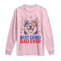 Best Corgi Dad Ever Long Sleeve Shirt Funny Dog Lover Dad 4th Of July