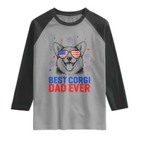 Best Corgi Dad Ever Raglan Shirt Funny Dog Lover Dad 4th Of July