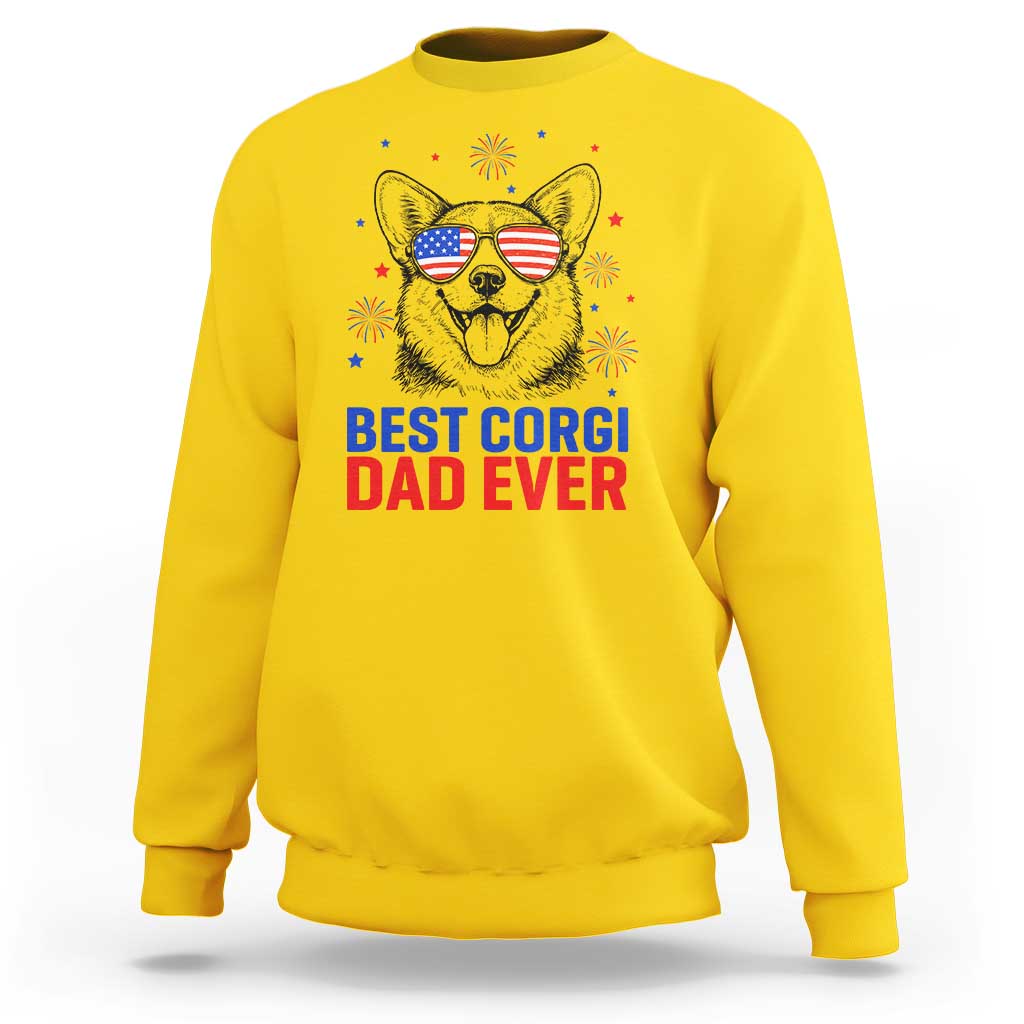 Best Corgi Dad Ever Sweatshirt Funny Dog Lover Dad 4th Of July