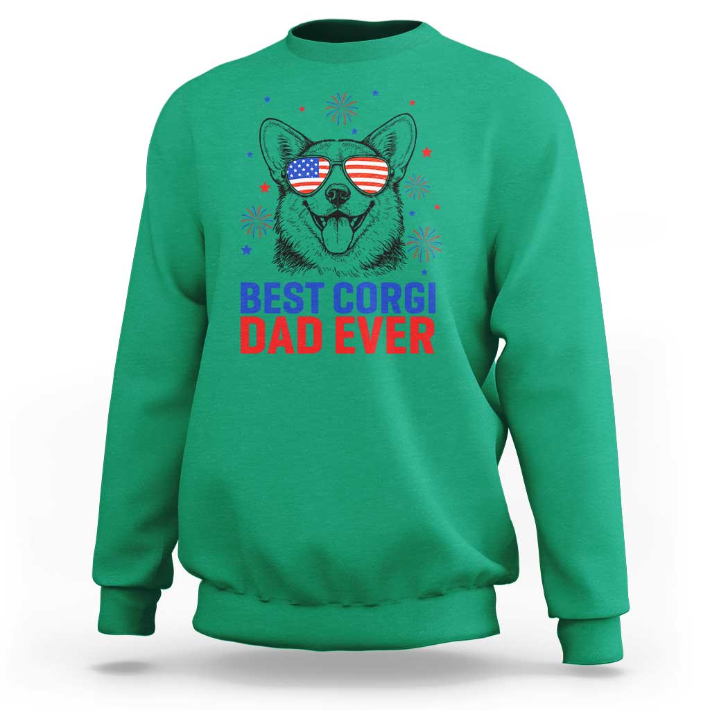 Best Corgi Dad Ever Sweatshirt Funny Dog Lover Dad 4th Of July