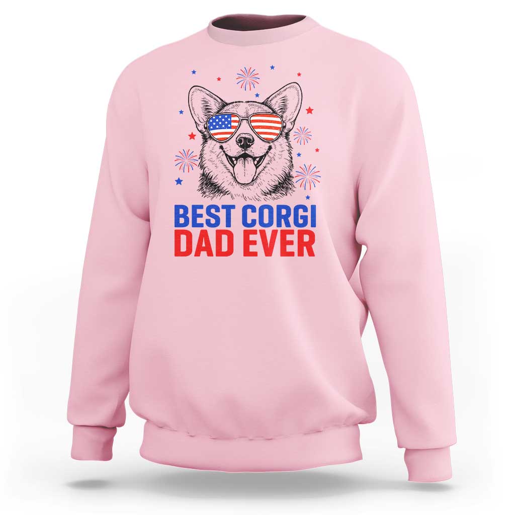 Best Corgi Dad Ever Sweatshirt Funny Dog Lover Dad 4th Of July