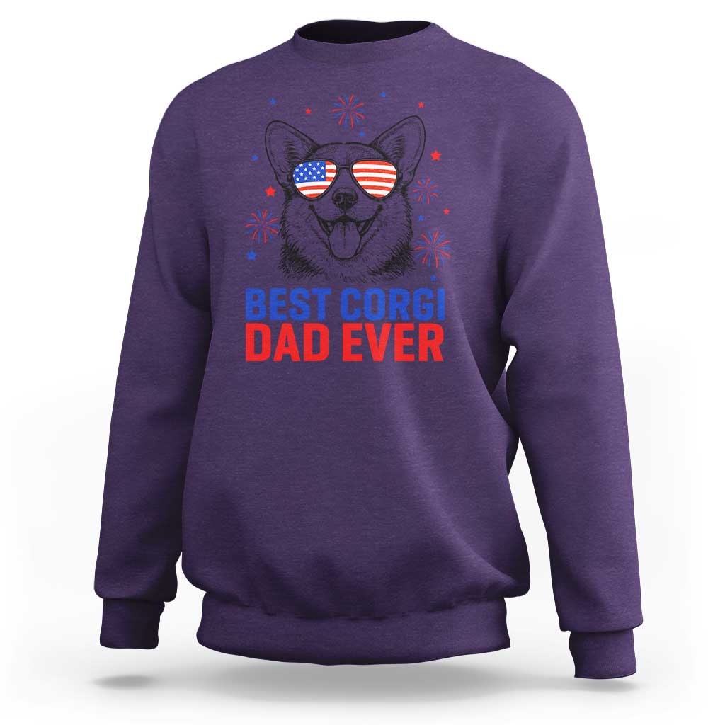 Best Corgi Dad Ever Sweatshirt Funny Dog Lover Dad 4th Of July