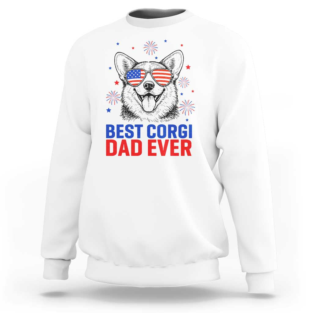 Best Corgi Dad Ever Sweatshirt Funny Dog Lover Dad 4th Of July