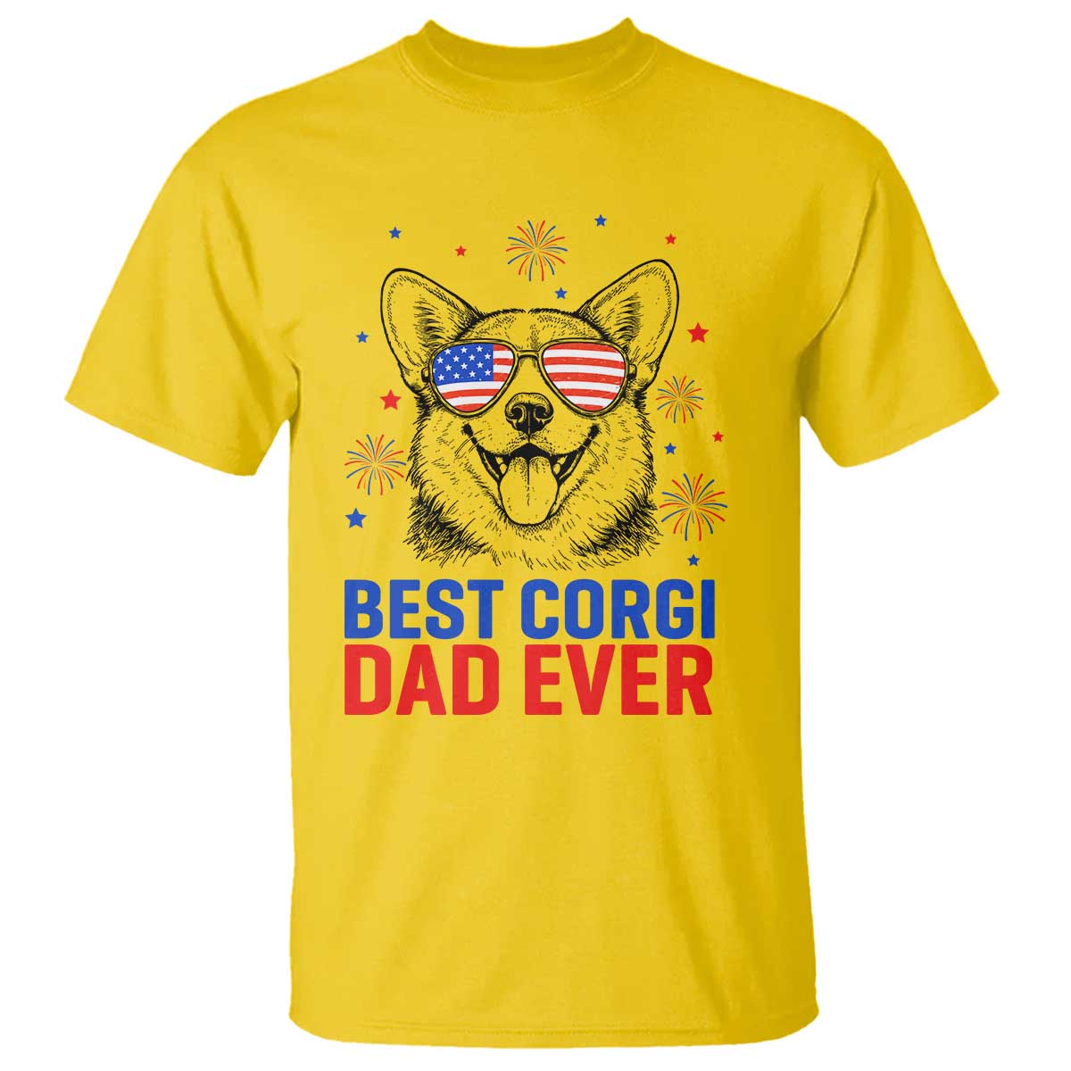 Best Corgi Dad Ever T Shirt Funny Dog Lover Dad 4th Of July
