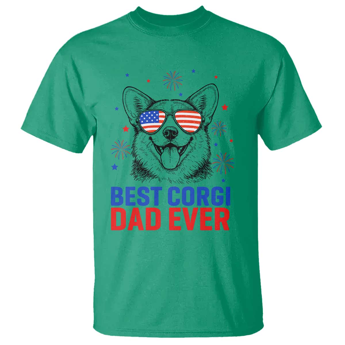 Best Corgi Dad Ever T Shirt Funny Dog Lover Dad 4th Of July