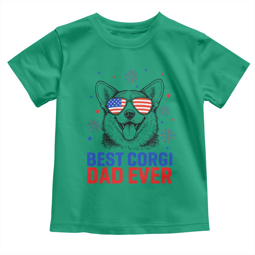 Best Corgi Dad Ever Toddler T Shirt Funny Dog Lover Dad 4th Of July
