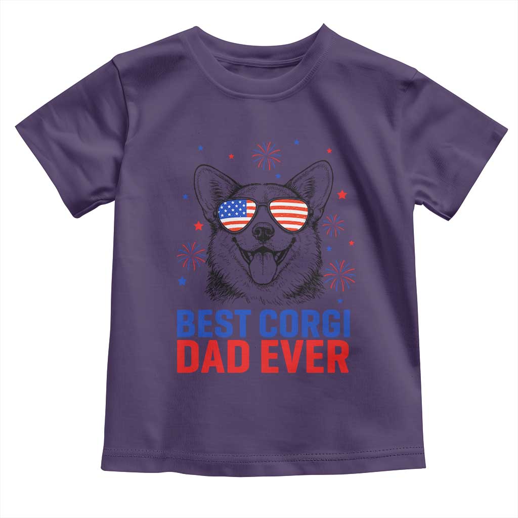 Best Corgi Dad Ever Toddler T Shirt Funny Dog Lover Dad 4th Of July
