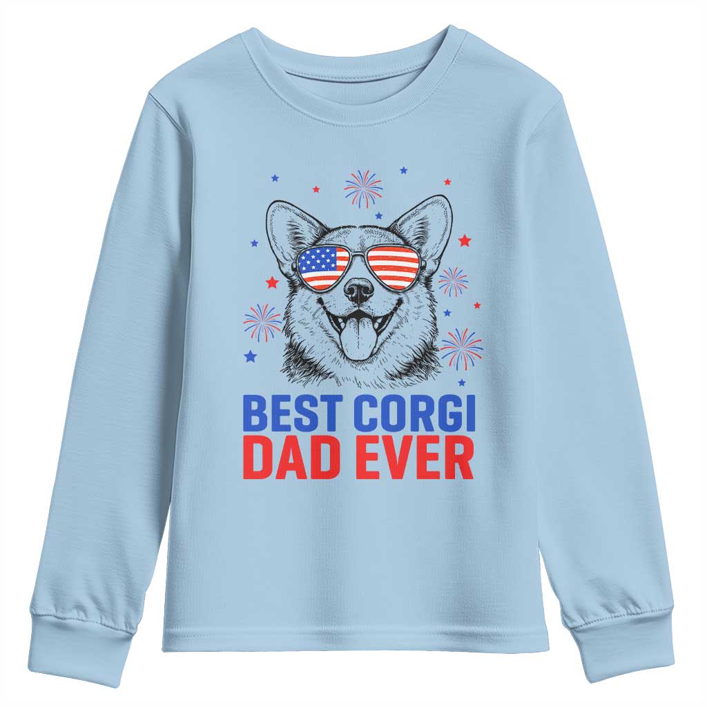 Best Corgi Dad Ever Youth Sweatshirt Funny Dog Lover Dad 4th Of July