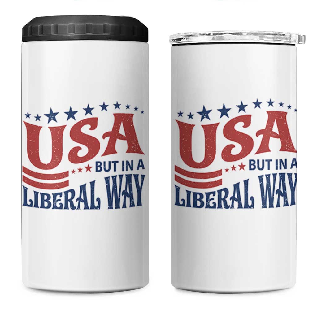USA But In A Liberal Way 4th of July 4 in 1 Can Cooler Tumbler Feminist Women's Rights