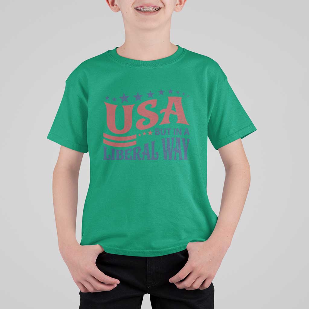 USA But In A Liberal Way 4th of July T Shirt For Kid Feminist Women's Rights