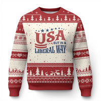 USA But In A Liberal Way 4th of July Ugly Christmas Sweater Feminist Women's Rights