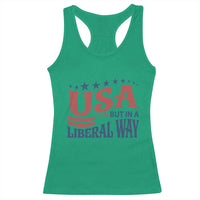 USA But In A Liberal Way 4th of July Racerback Tank Top Feminist Women's Rights